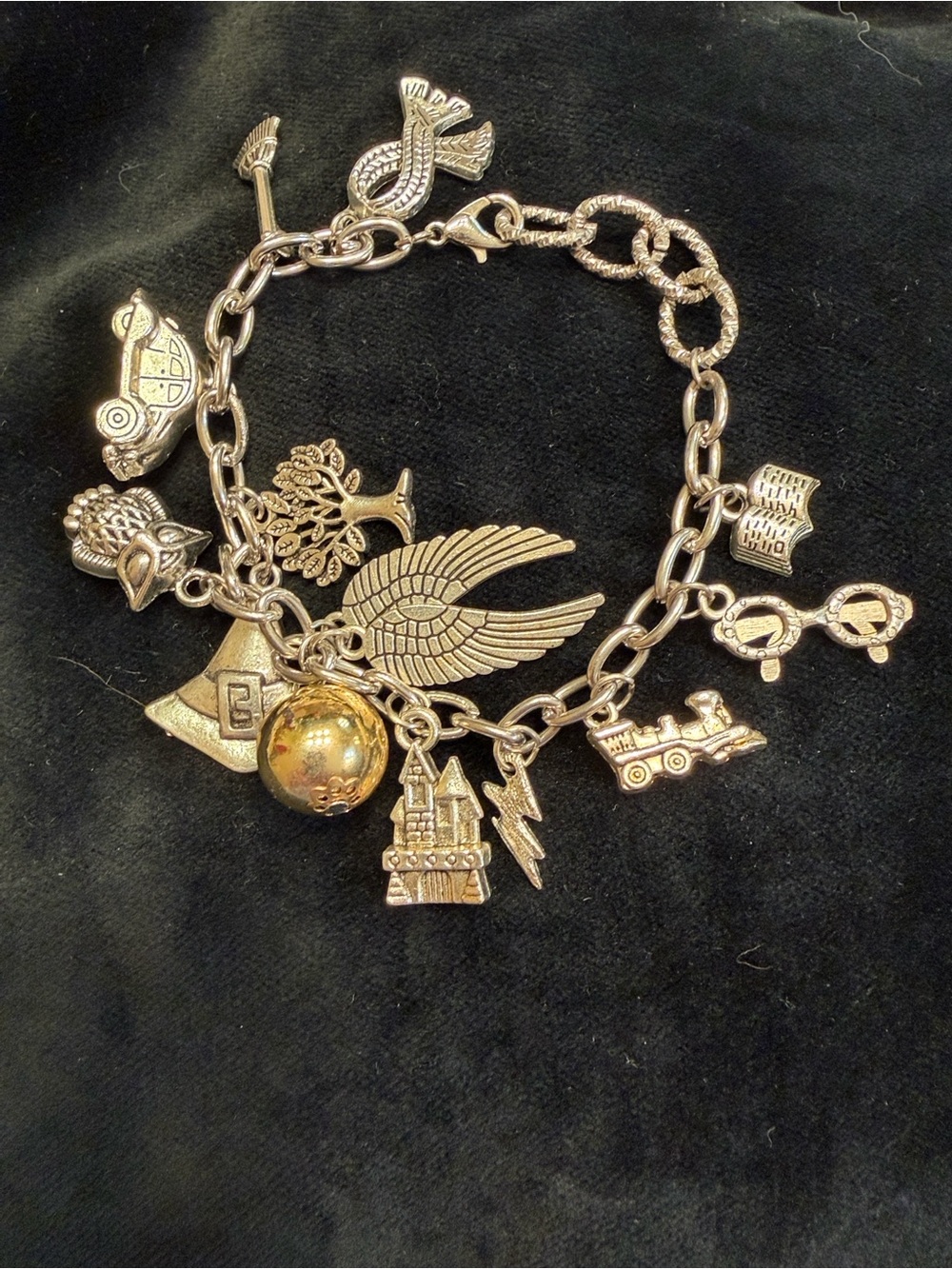 Mischief Managed! 🧹 Harry Potter Golden Snitch & Hogwarts Charm Bracelet